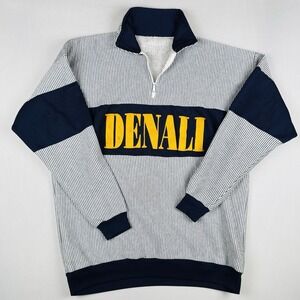 Vintage Denali Polar Graphics Quarter Zip Sweatshirt Made USA Mens Size XL